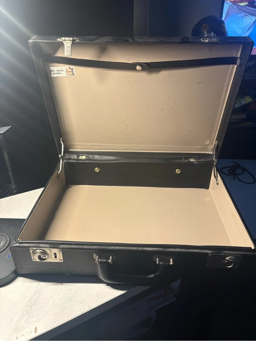 Black Faux Leather Storage Case - Compact Organizer
